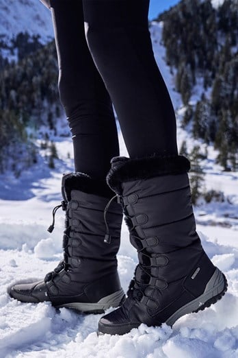 Snowflake Extreme Womens Adaptive Long Snow Boots Black