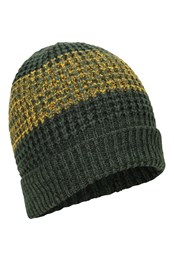 Two-Tone Melange Mens Beanie Green