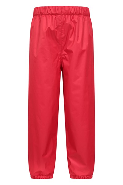 Waterproof Fleece Lined Kids Trousers - Red
