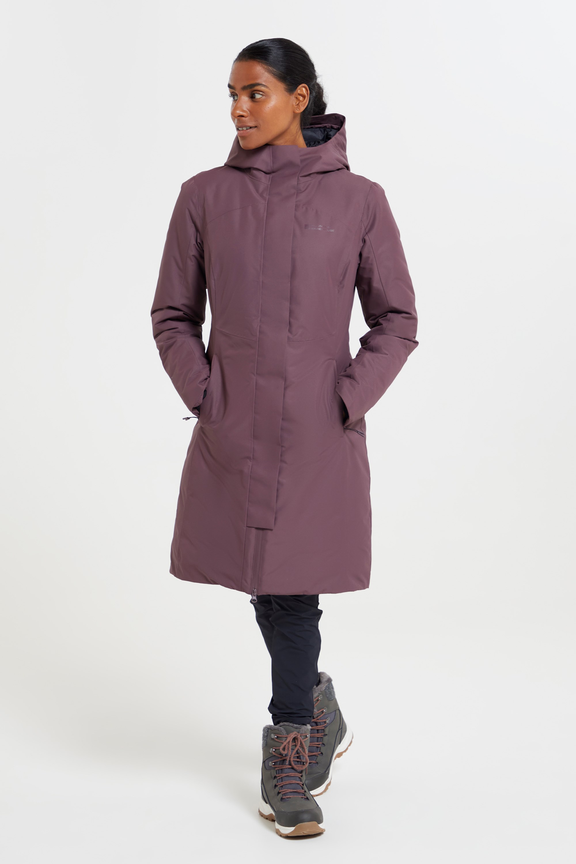 Polar Hybrid Womens Long Down Jacket | Mountain Warehouse NZ