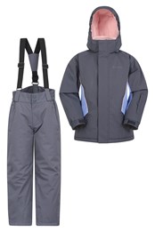 Zimowy zestaw dziecięcy spodnie + kurtka Ciemny morski - pastelowy
