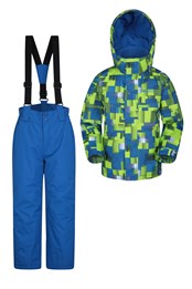 Kids Ski Jacket and Pant Set Lime
