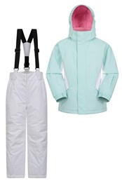 Kids Ski Jacket and Pant Set White