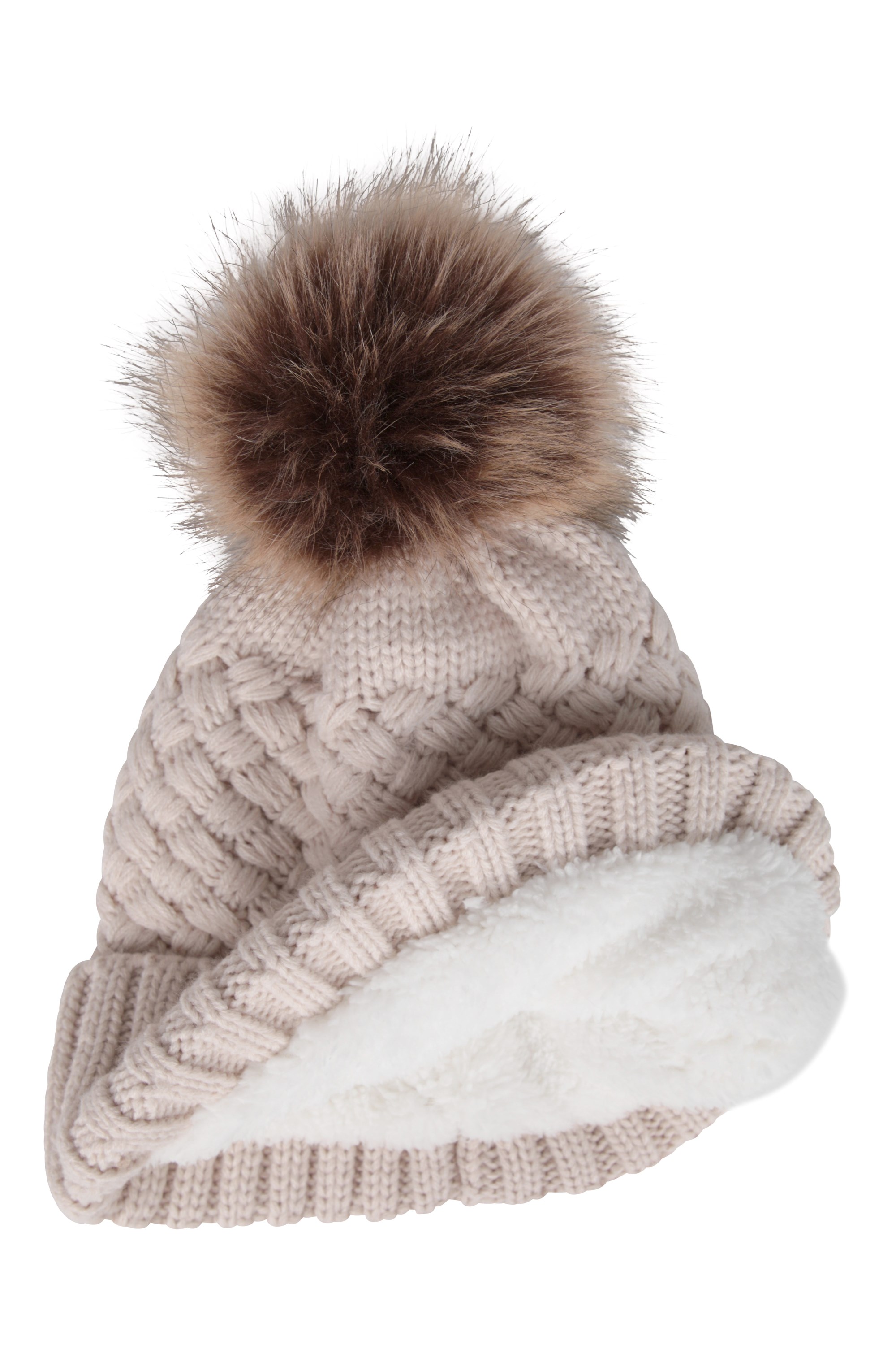 Lisbon Sherpa Lined Womens Thermal Pom-Pom Beanie