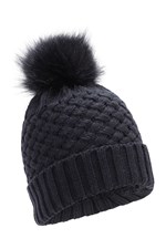 Best for Travelling Breathable Hat Cap Walking & Camping Mountain Warehouse Lisbon Fur Lined Womens Pom Beanie Warm Ladies Winter Cap Easy Care