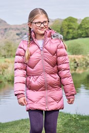 Galaxy Kids Water-resistant Long Padded Jacket Iridescent
