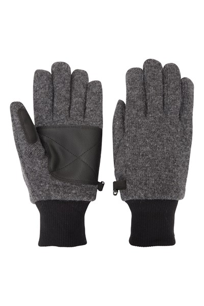 Knitted Windproof & Waterproof Womens Gloves - Grey