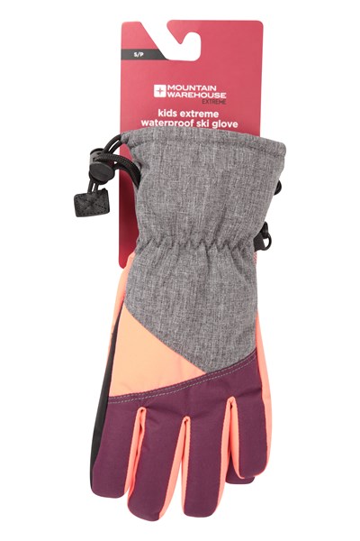 Extreme Waterproof Kids Ski Gloves - Pink