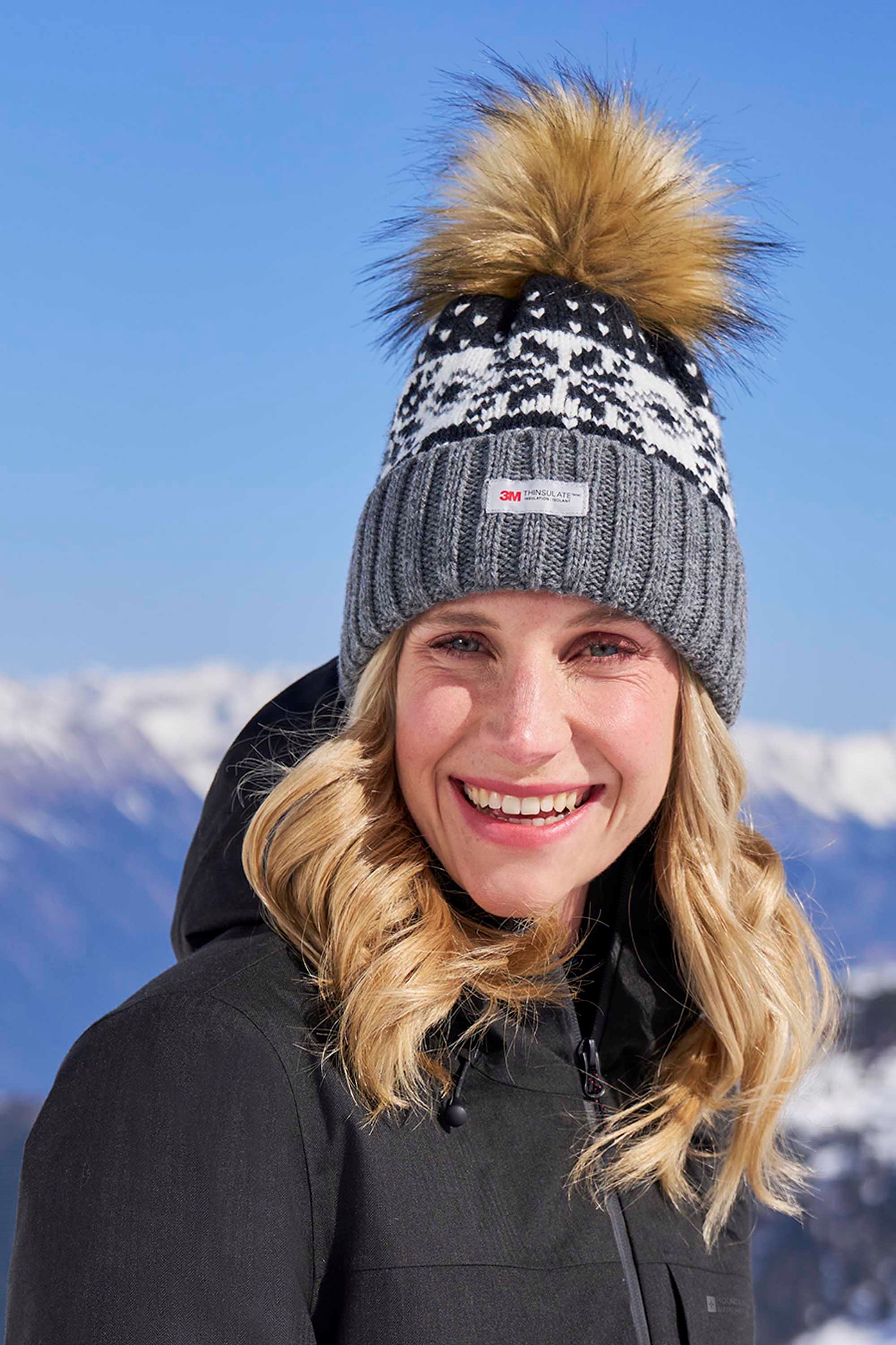 Thinsulate Fairisle Womens Pom Beanie