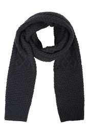 Mens Cable Knit Scarf Navy