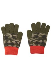 Camo Kids Knitted Gloves
