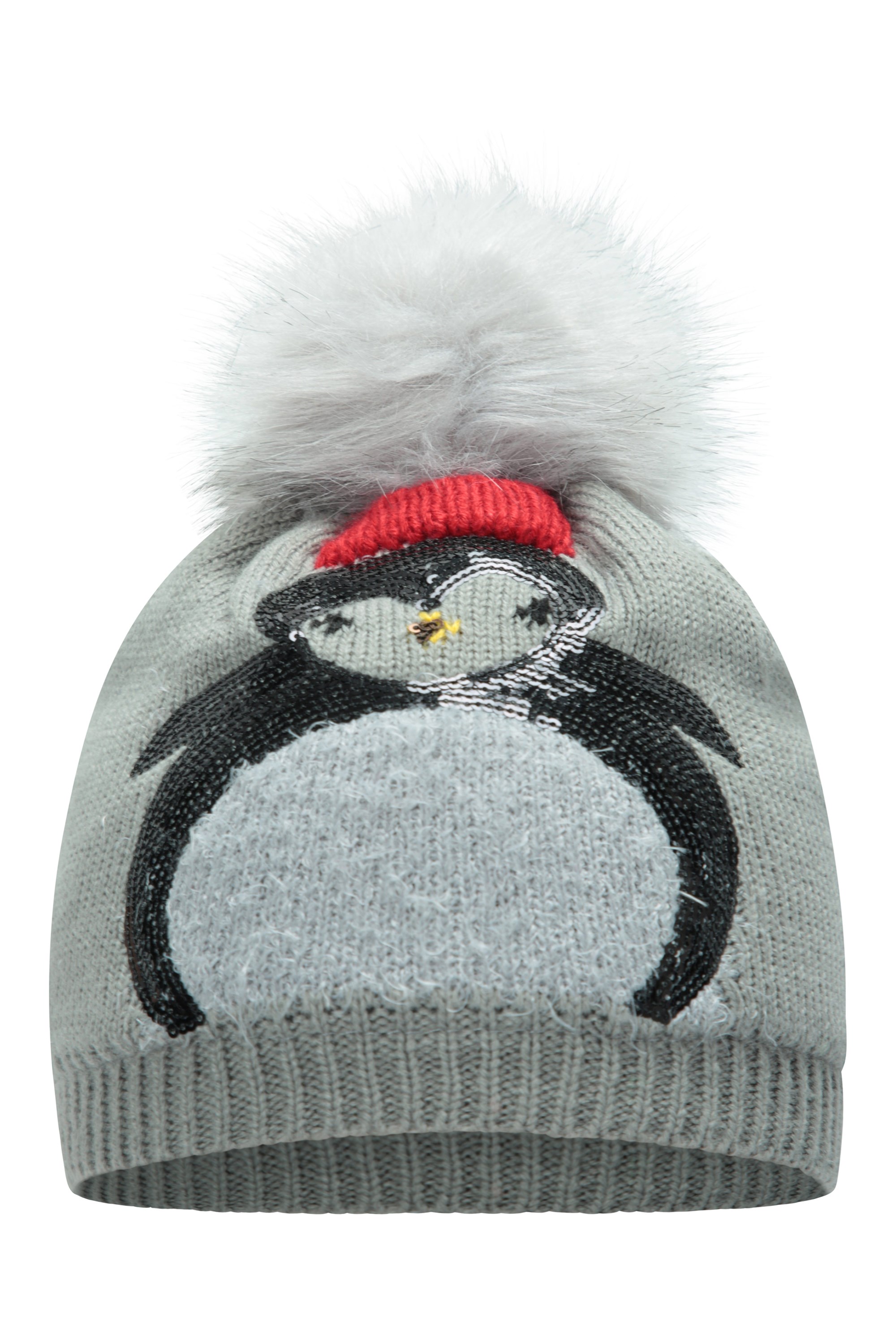 Christmas Knitted Kids Beanie - Grey