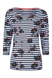 Printed Womens Boat Neck Top
