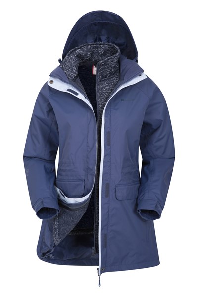 Glacial Extreme Long 3-in-1 Womens Waterproof Jacket - Navy