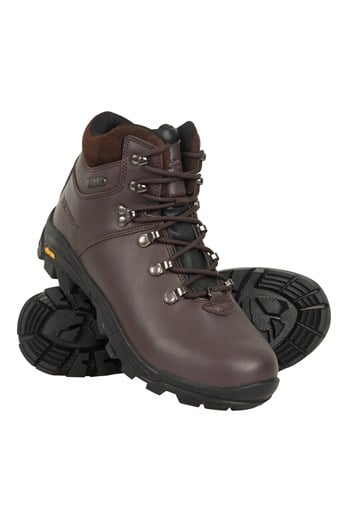 Latitude Extreme Womens Waterproof Leather Hiking Boots Dark Brown