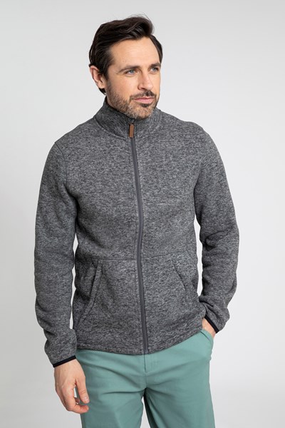 Idris II Mens Full-Zip Fleece Jacket - Grey