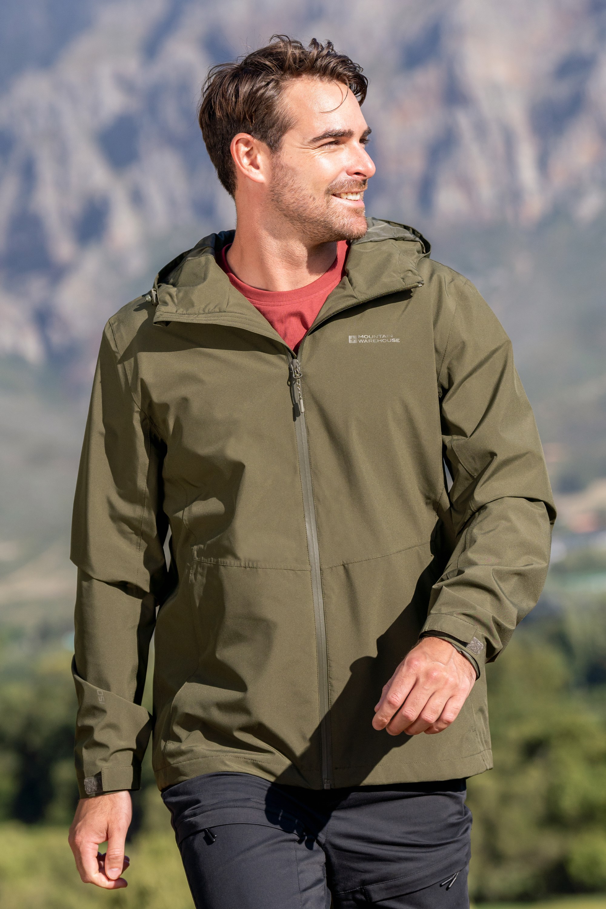 Mens rain jacket waterproof on sale