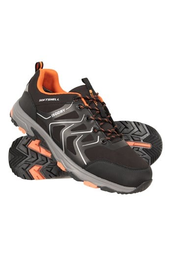 Shadow Mens Waterproof Softshell Walking Shoes Black