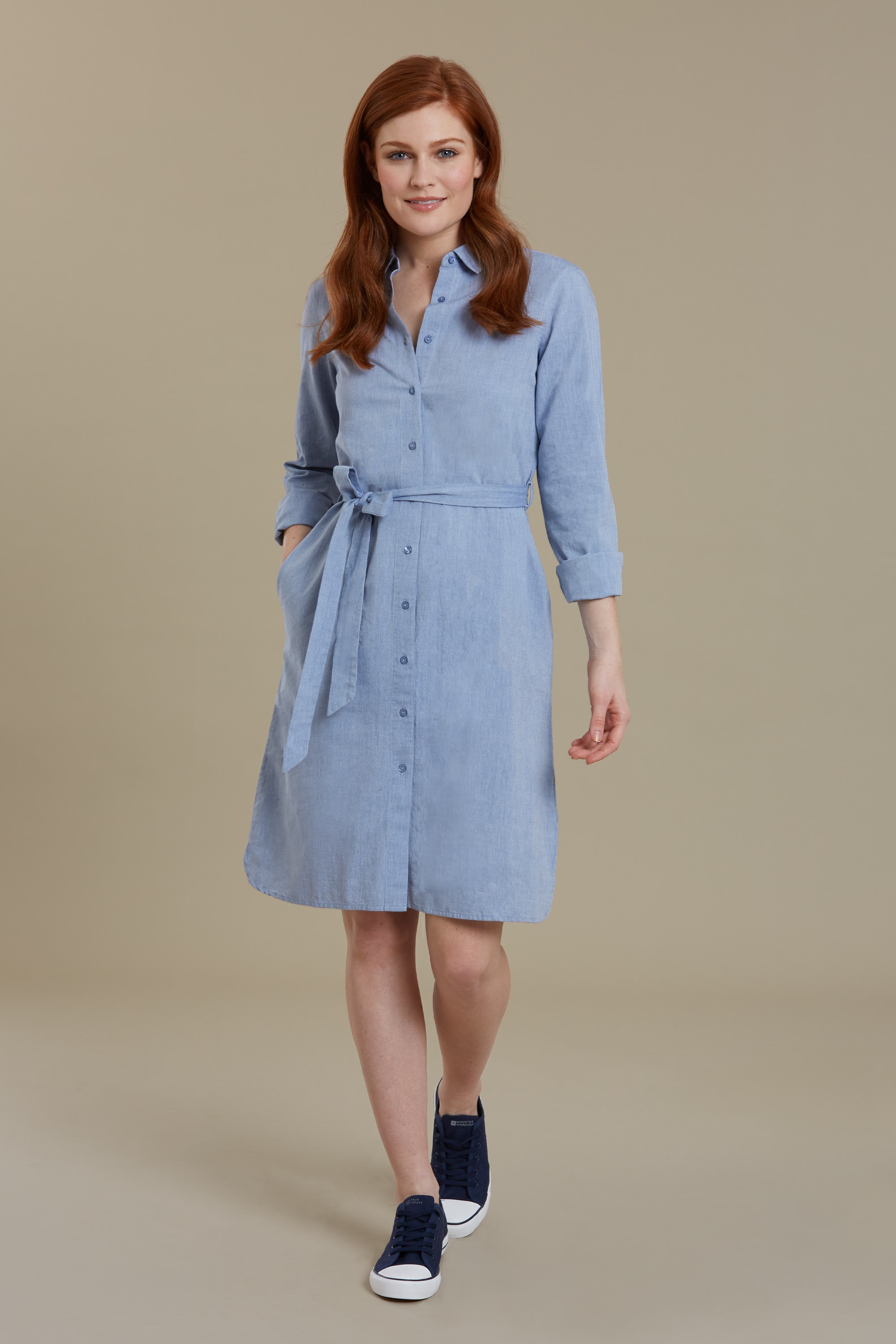 chambray shirt dress