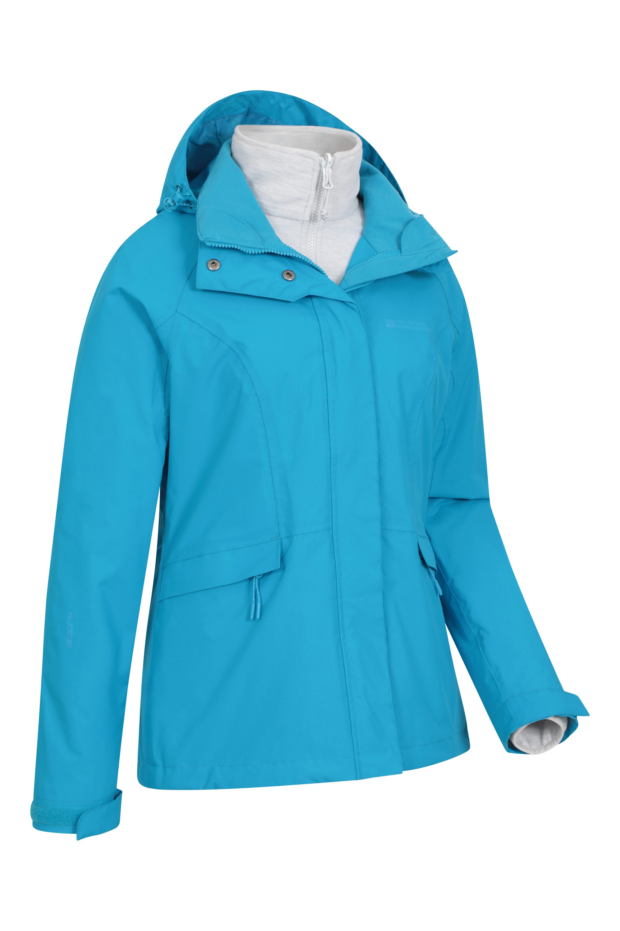 Womens 3 in 1 Waterproof Jacket Outdoor Mountain Windproof Rain Jackets Detachable Inner warm Fleece rainwear Breathable Windbreake,Light blue-3XL 