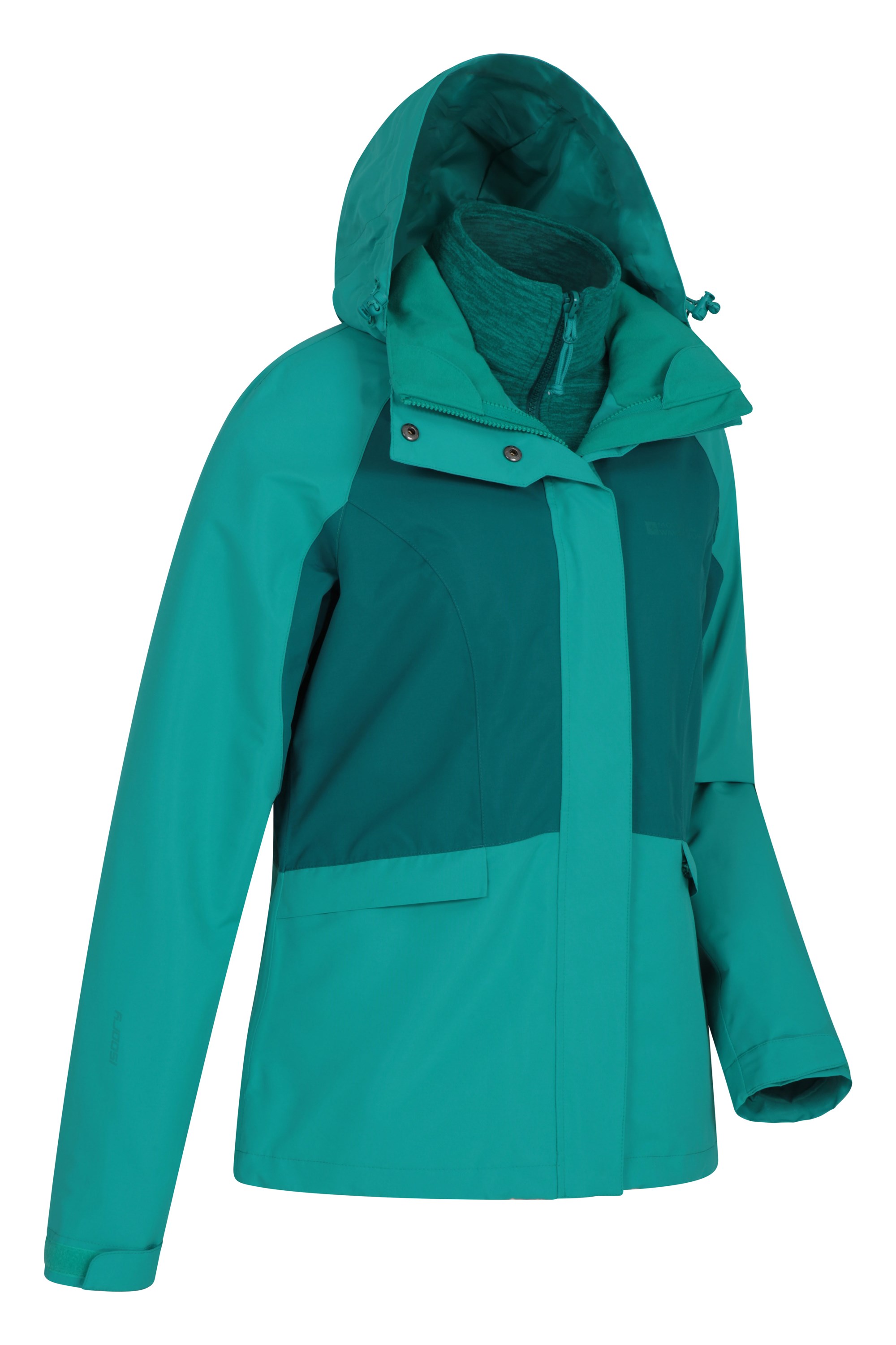 Ladies waterproof jacket with detachable clearance fleece
