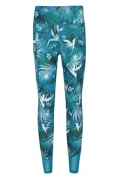 Patterned High-Waisted Panelled Womens Leggings Tropical