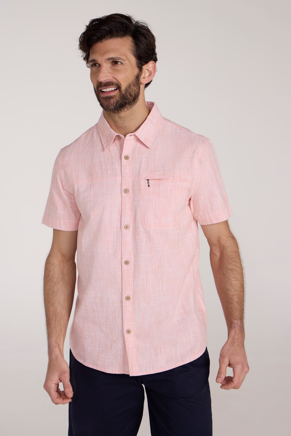 Mountain Warehouse Mens Shirt Coconut Slub Texture Short Sleeved Cotton Tee Top - Picture 24 of 145