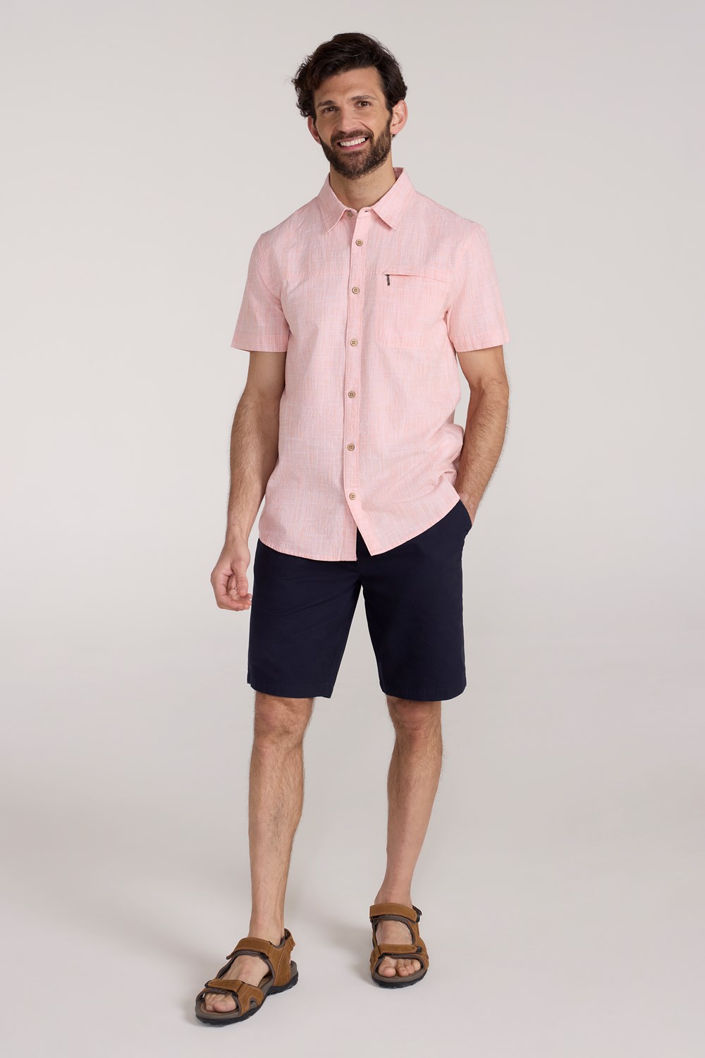 Mountain Warehouse Mens Shirt Coconut Slub Texture Short Sleeved Cotton Tee Top - Picture 26 of 145