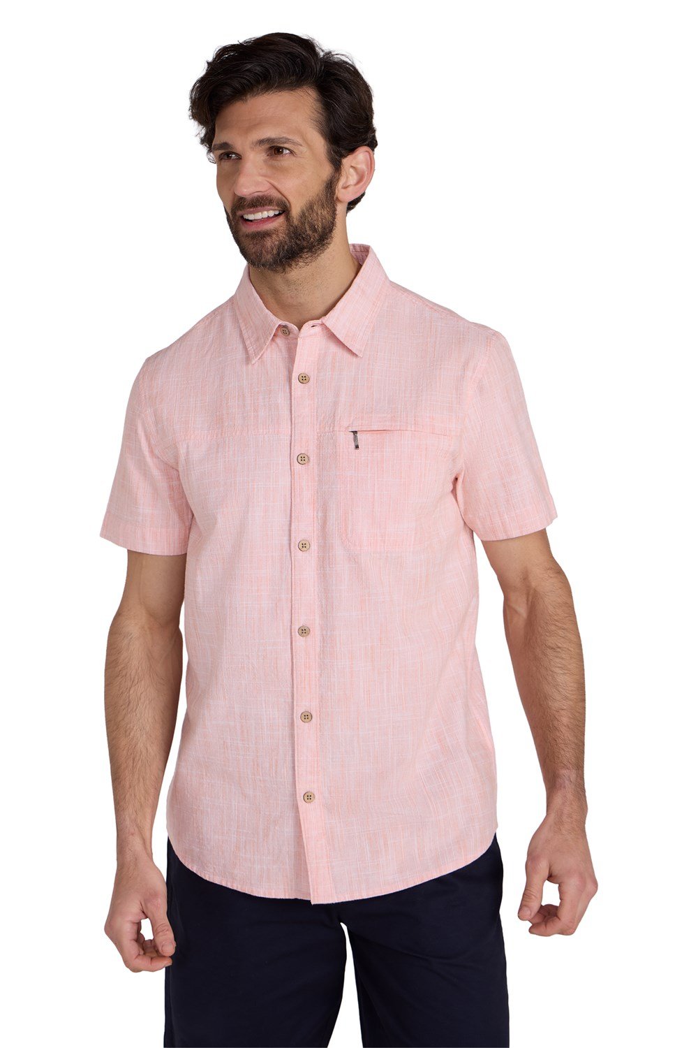 Mountain Warehouse Mens Shirt Coconut Slub Texture Short Sleeved Cotton Tee Top - Picture 34 of 145