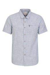 Coconut Herren-Kurzarmhemd mit Noppenstruktur Denim