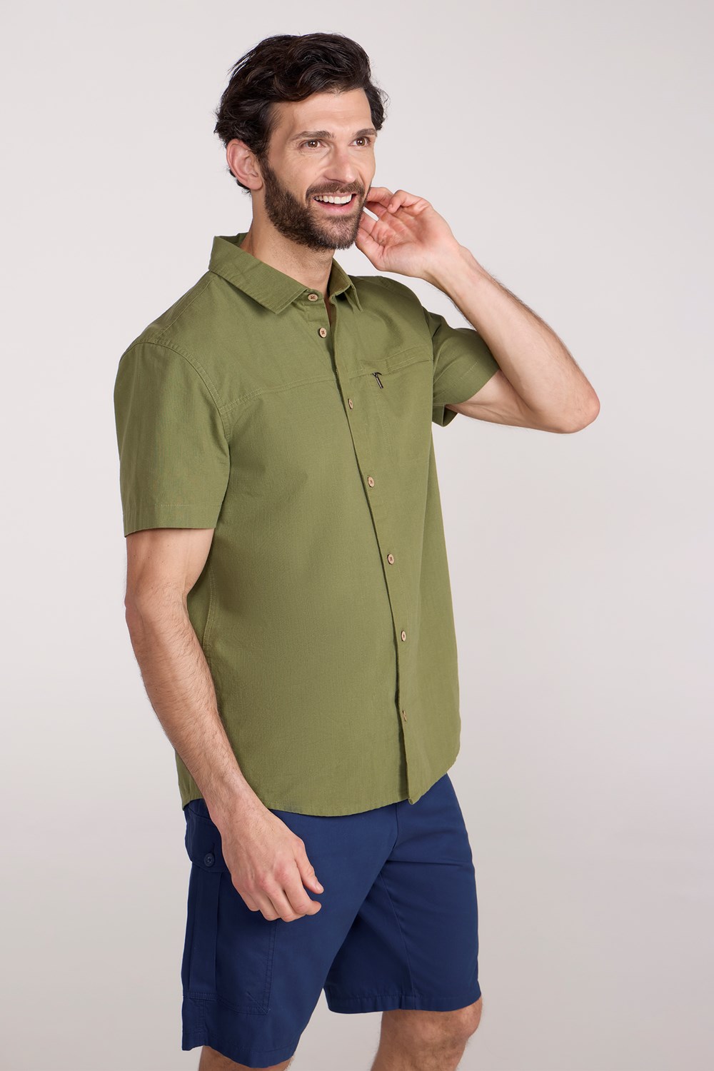 Mountain Warehouse Mens Shirt Coconut Slub Texture Short Sleeved Cotton Tee Top - Picture 47 of 145