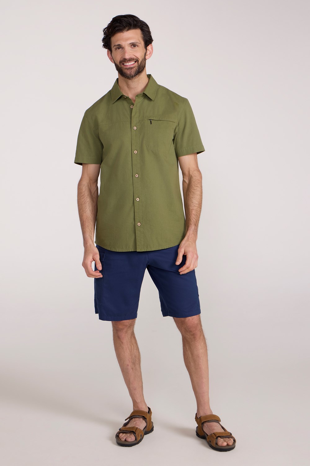 Mountain Warehouse Mens Shirt Coconut Slub Texture Short Sleeved Cotton Tee Top - Picture 51 of 145