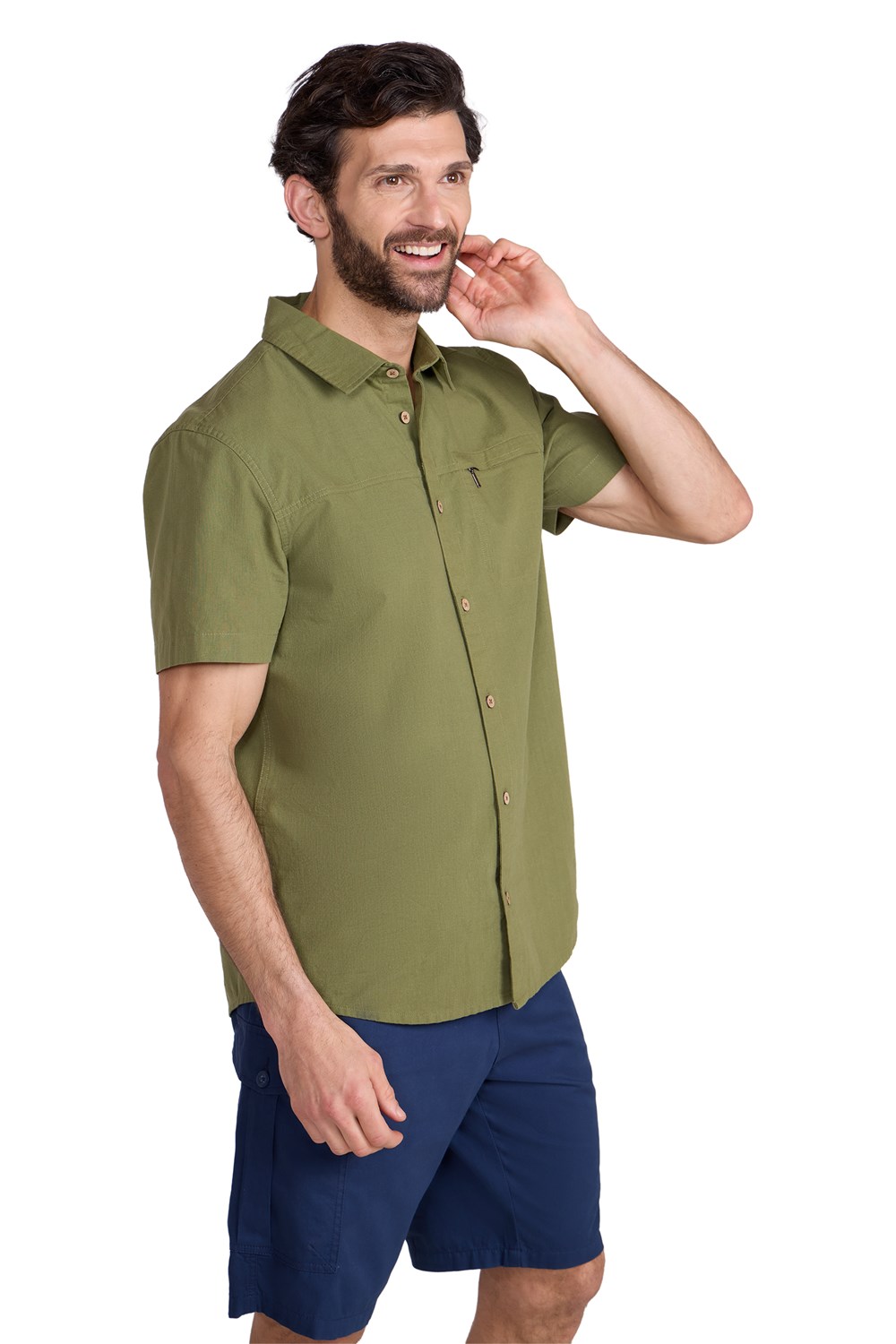 Mountain Warehouse Mens Shirt Coconut Slub Texture Short Sleeved Cotton Tee Top - Picture 57 of 145
