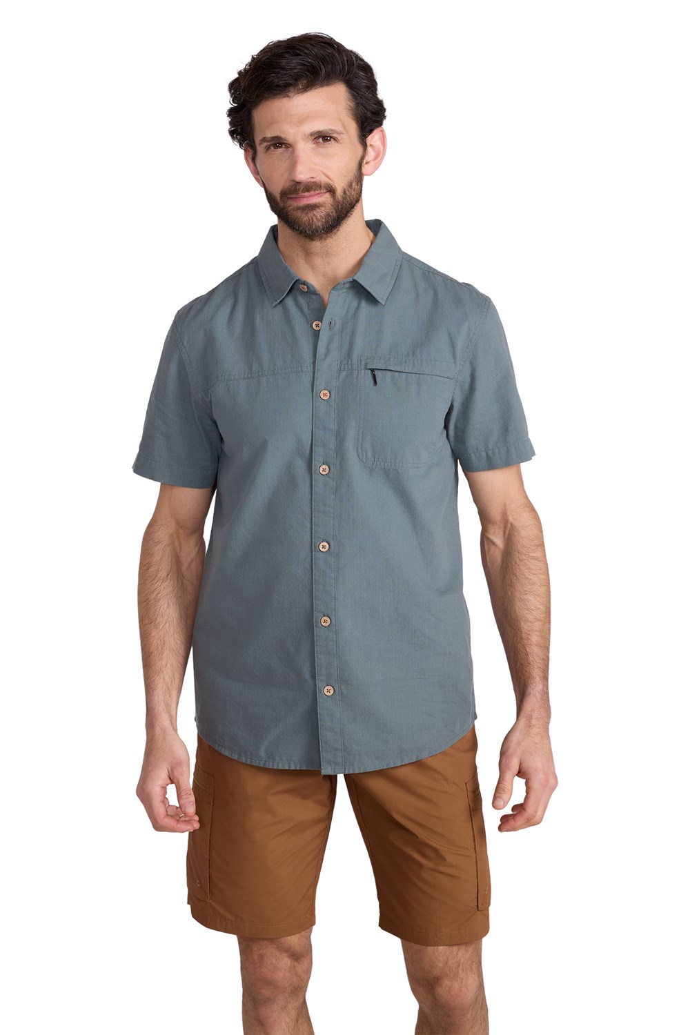 Mountain Warehouse Mens Shirt Coconut Slub Texture Short Sleeved Cotton Tee Top - Picture 77 of 145
