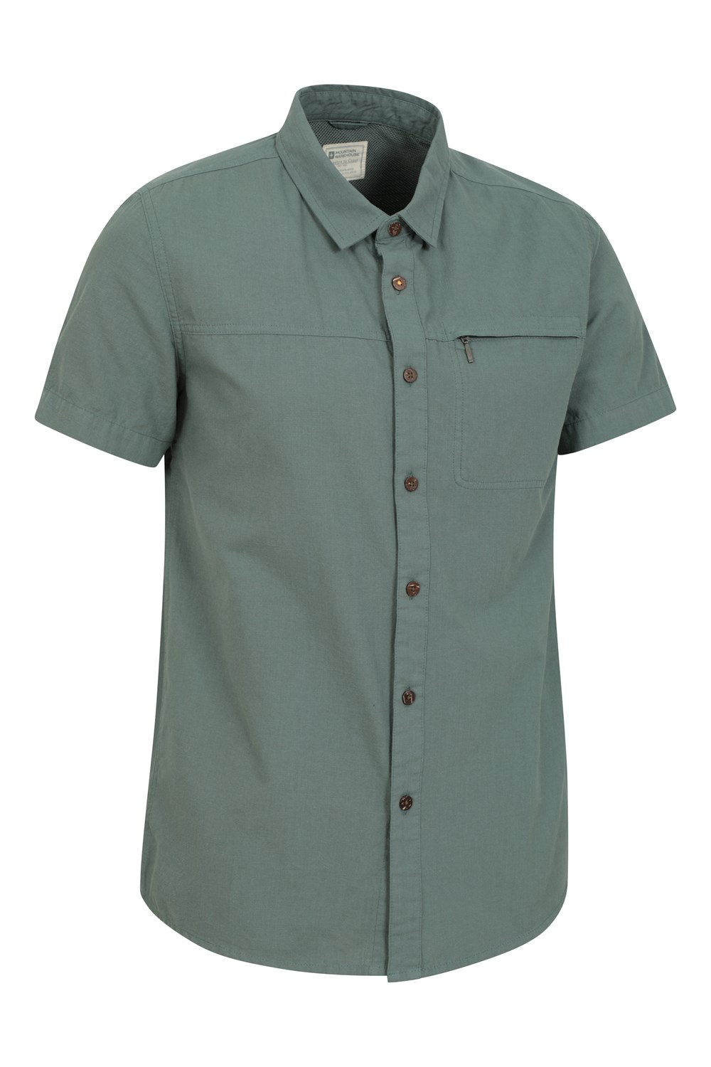 Mountain Warehouse Mens Shirt Coconut Slub Texture Short Sleeved Cotton ...