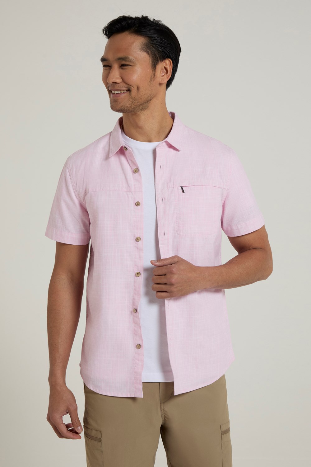 Mountain Warehouse Mens Shirt Coconut Slub Texture Short Sleeved Cotton Tee Top - Picture 107 of 145
