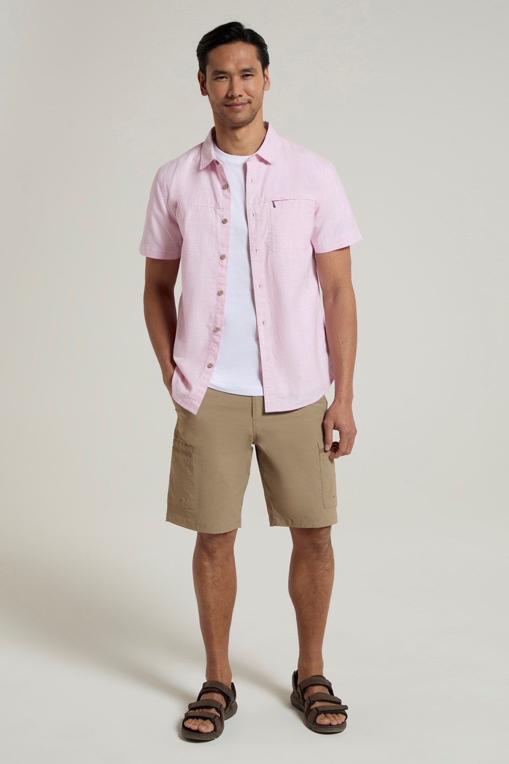 Mountain Warehouse Mens Shirt Coconut Slub Texture Short Sleeved Cotton Tee Top - Picture 108 of 145