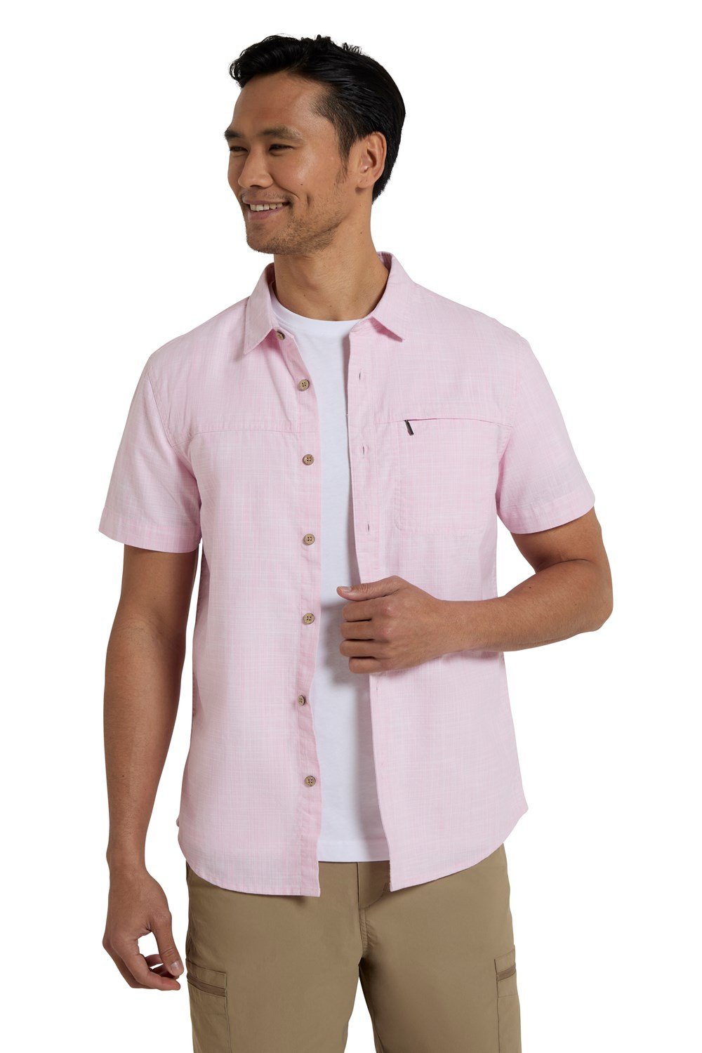 Mountain Warehouse Mens Shirt Coconut Slub Texture Short Sleeved Cotton Tee Top - Picture 116 of 145