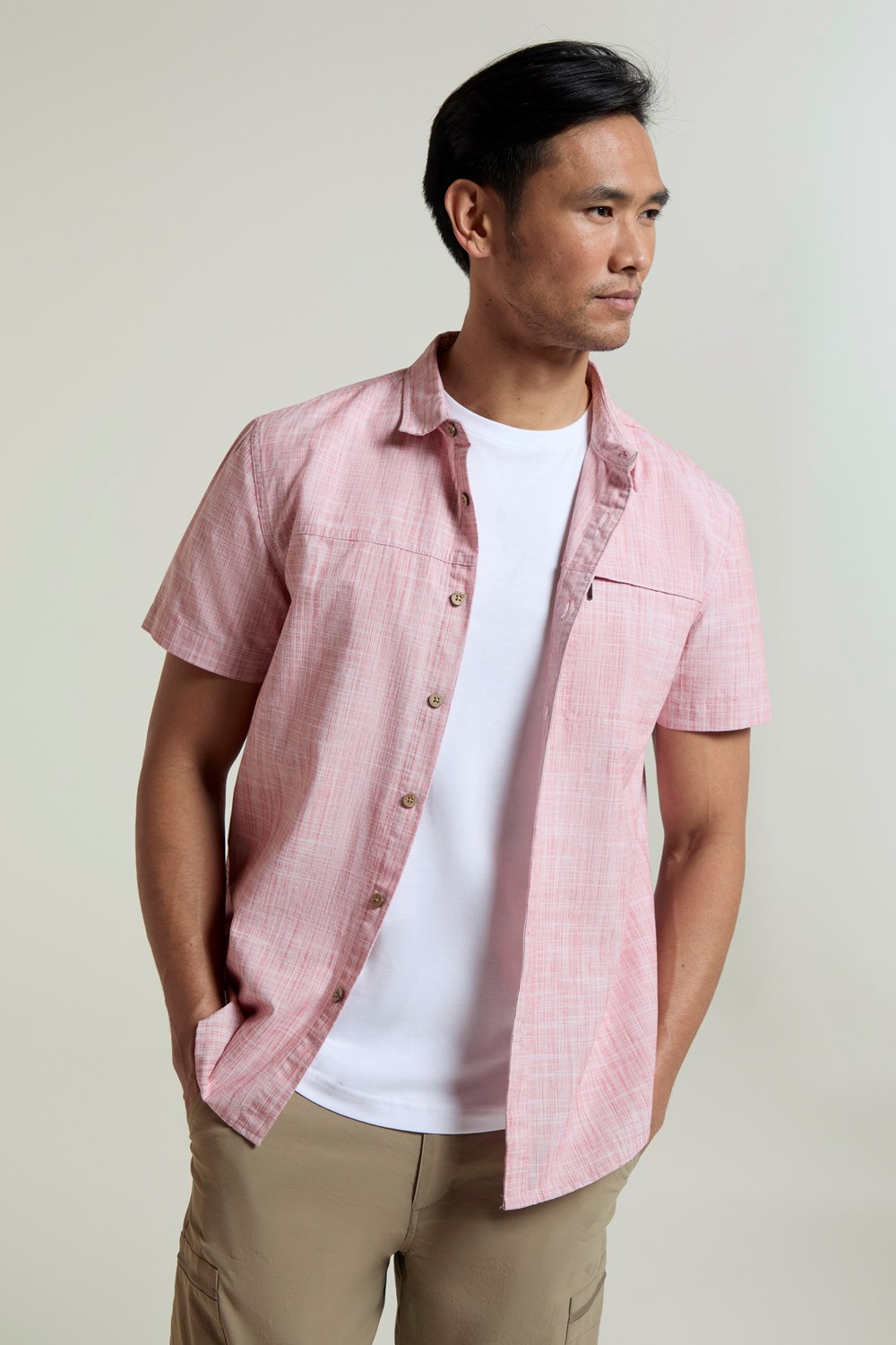 Mountain Warehouse Mens Shirt Coconut Slub Texture Short Sleeved Cotton Tee Top - Picture 121 of 145