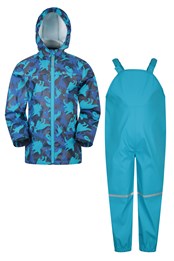 Raindrop Waterproof Jacket and Pants Set Dark Blue