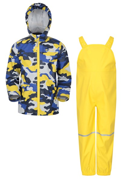 Raindrop Waterproof Jacket and Trousers Set - Yellow