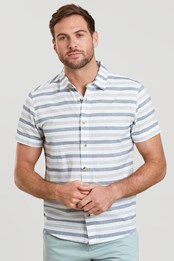 Horizontal Stripe Mens Short Sleeve Shirt
