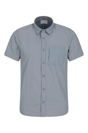 Navigator Anti-Mosquito Convertible Mens Short-Sleeve Shirt Blue