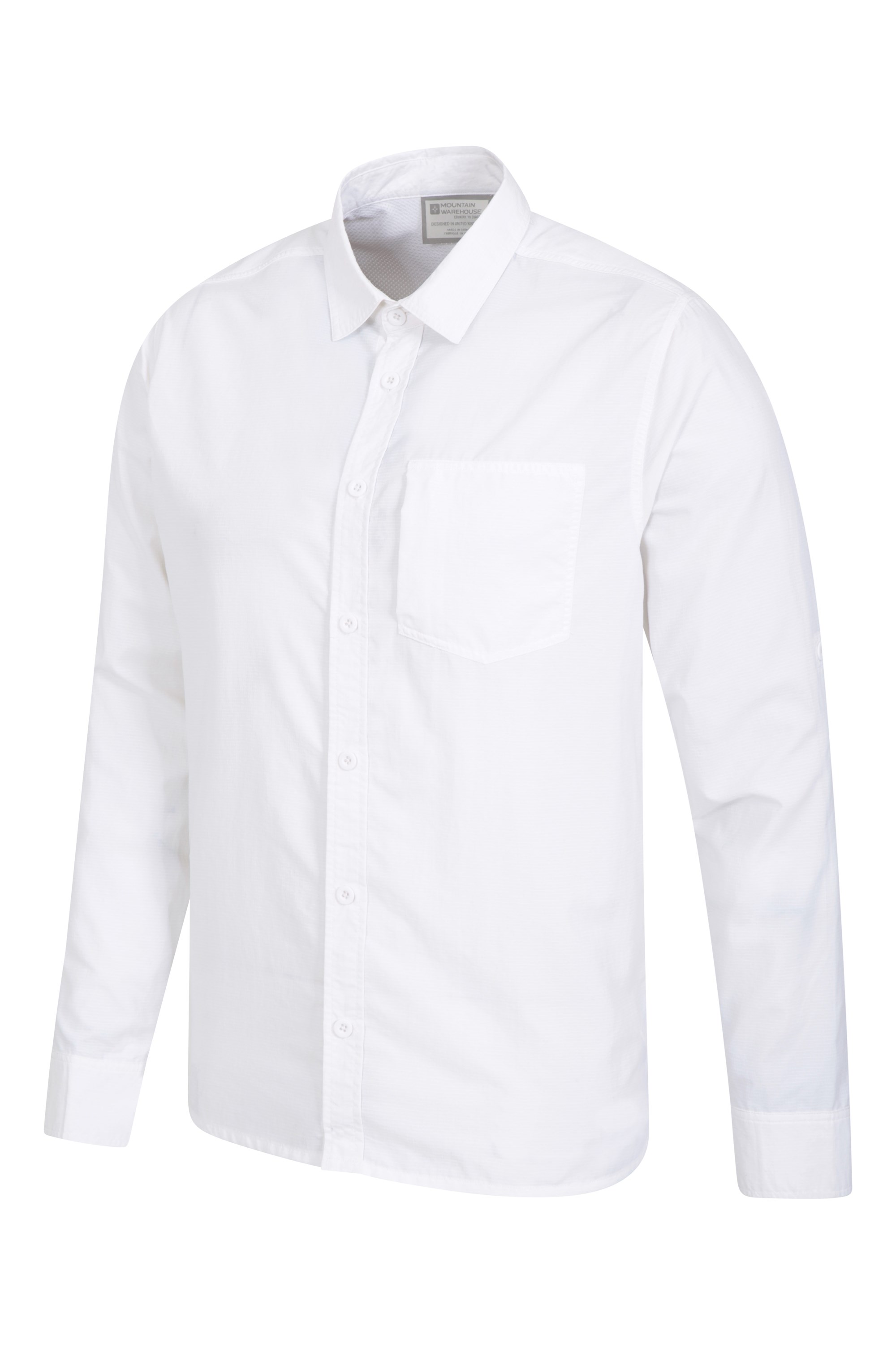 Mountain Warehouse Navigator Convertible Mens Long-Sleeve Shirt - White | Size XL