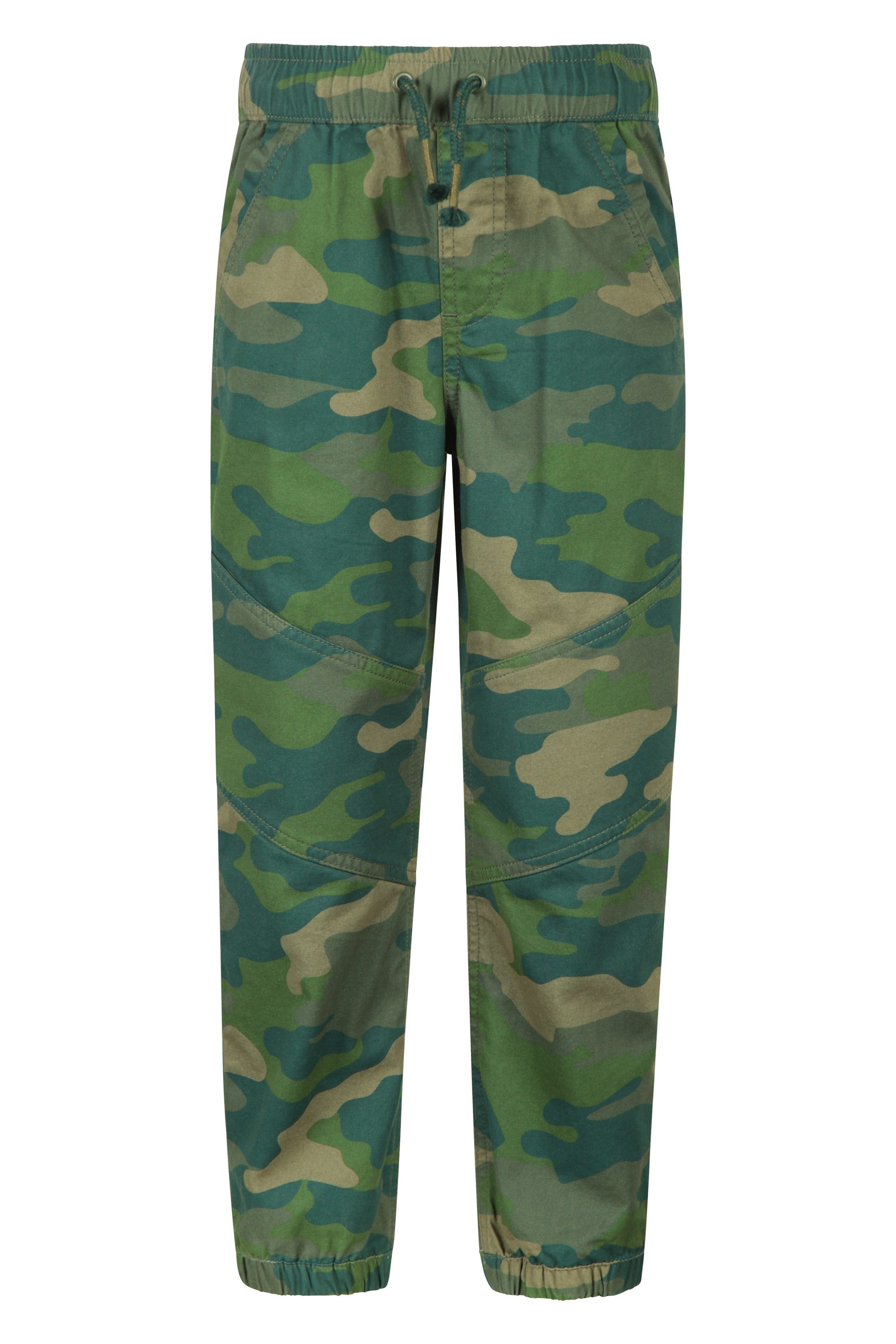 Camo Kids Trousers with Reinforced Knees - Green