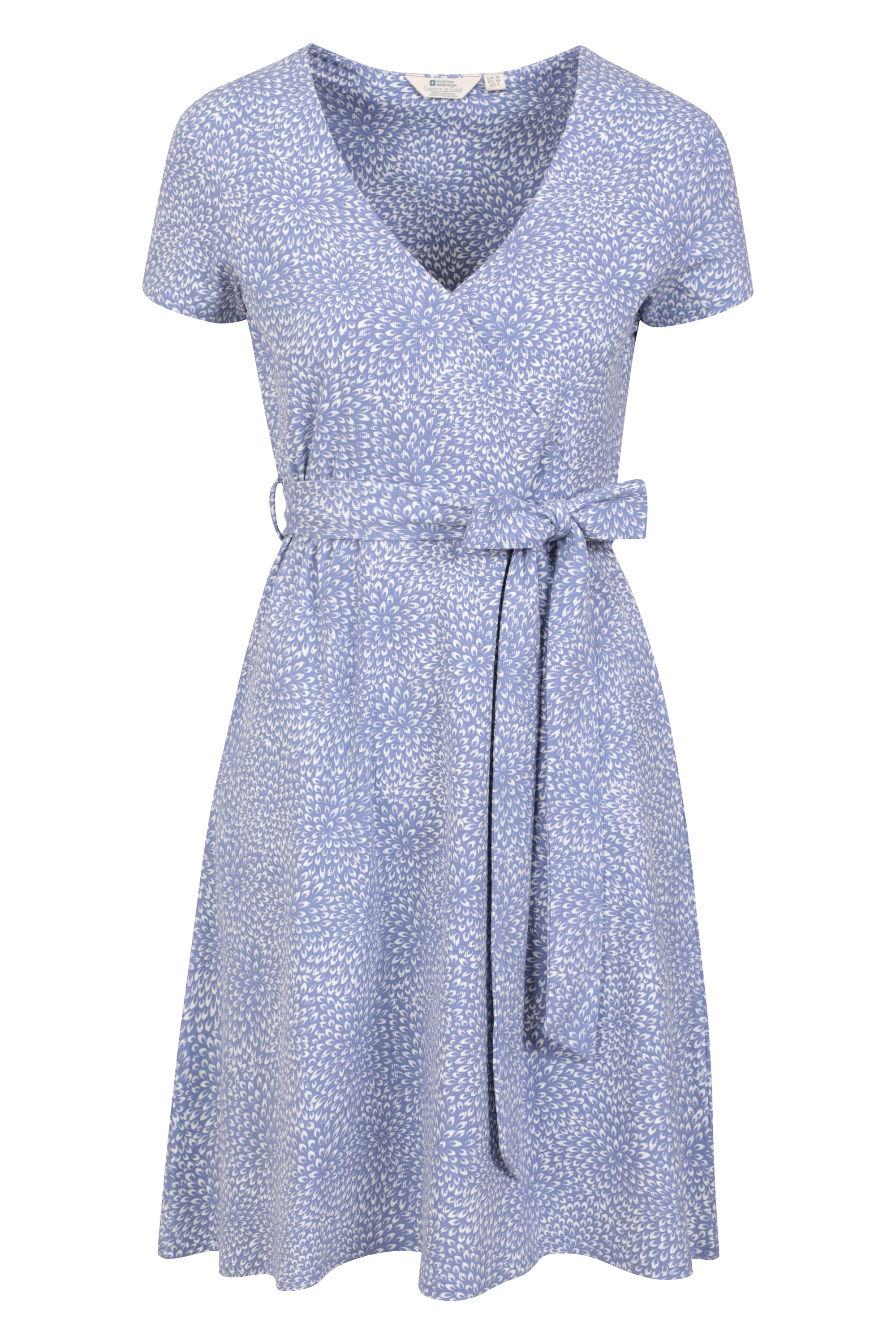 Santorini Womens UV Jersey Wrap Dress - Blue