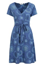 Santorini Womens UV Jersey Wrap Dress Indigo
