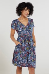 Santorini Womens UV Jersey Wrap Dress Kaleidoscope Print