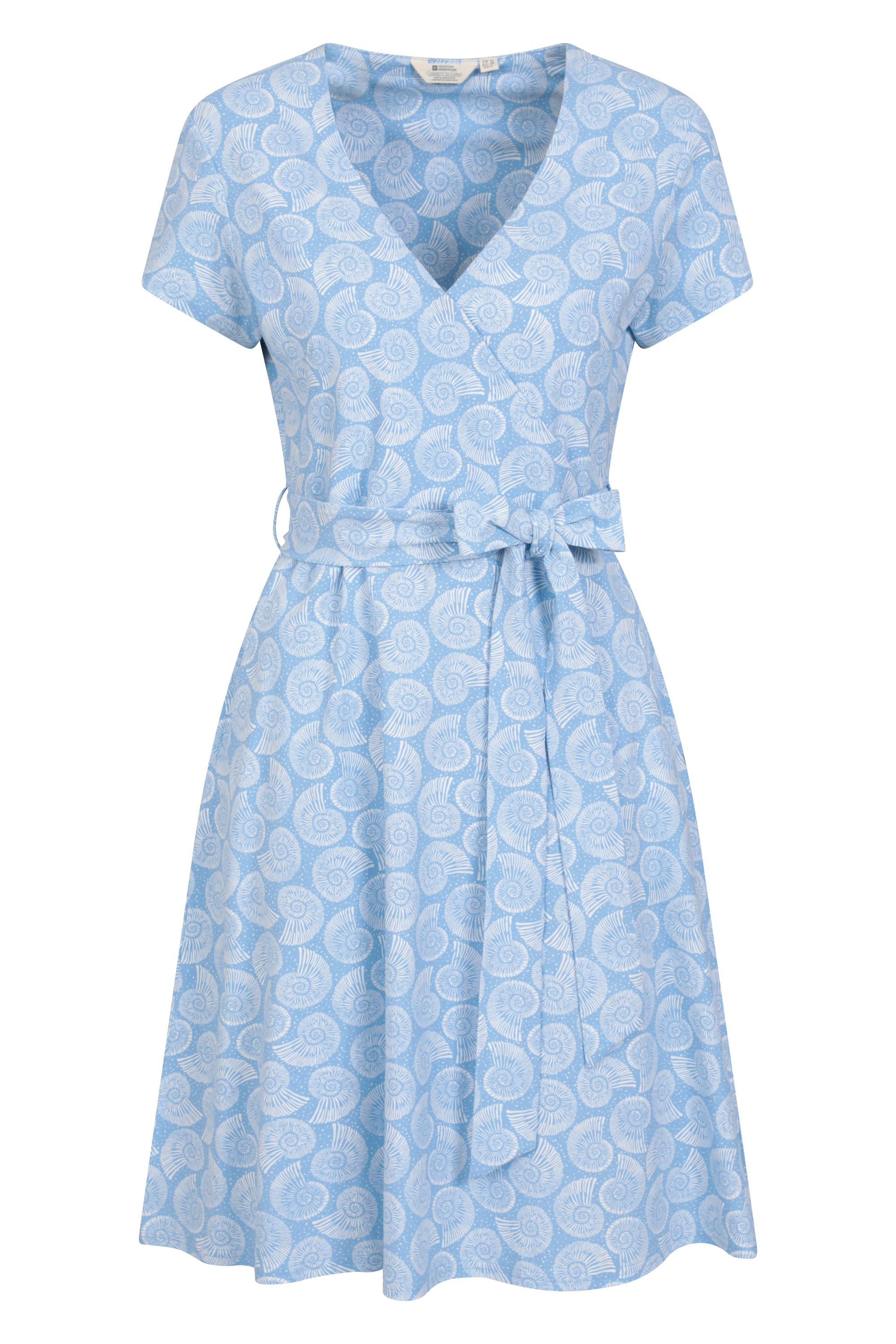 Santorini Womens UV Jersey Wrap Dress - Light Blue