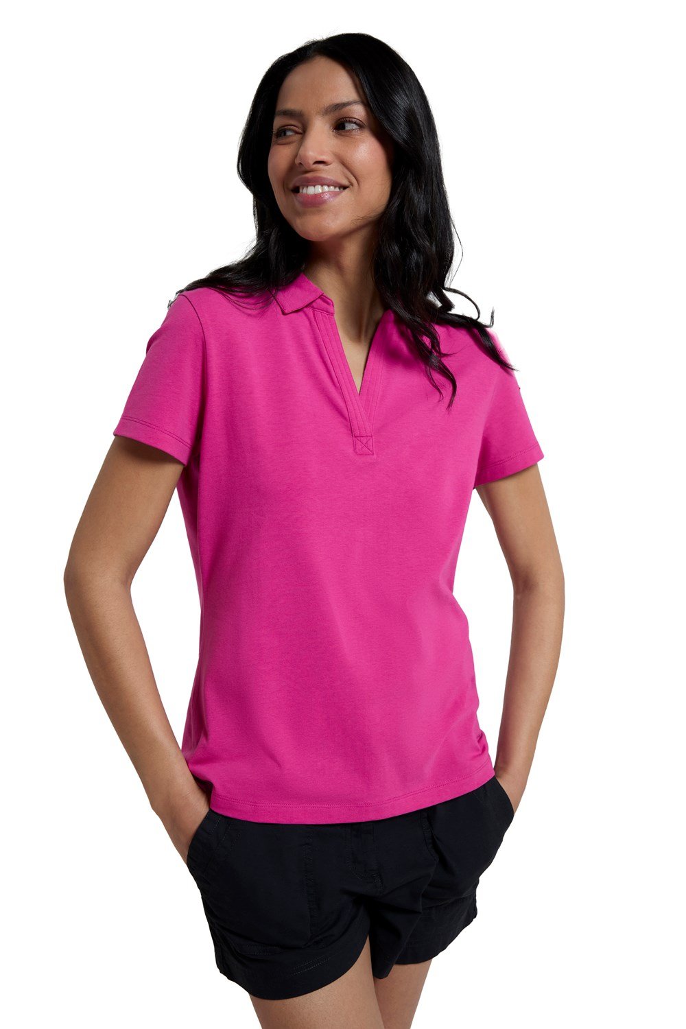 Mountain Warehouse Womens Polo V Neck Top Ladies Casual UV Protection T-Shirt - Picture 28 of 39